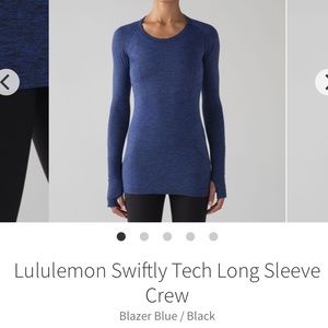 COPY - Blue Lululemon swiftly tech long sleeve in…